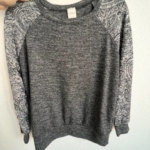 Shaney Raglan Printed Sleeve Knit Top